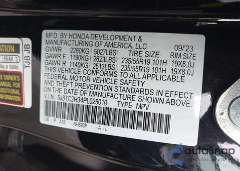 2023 Acura Rdx Standard из США, поврежденный, VIN 5J8TC2H34PL025010